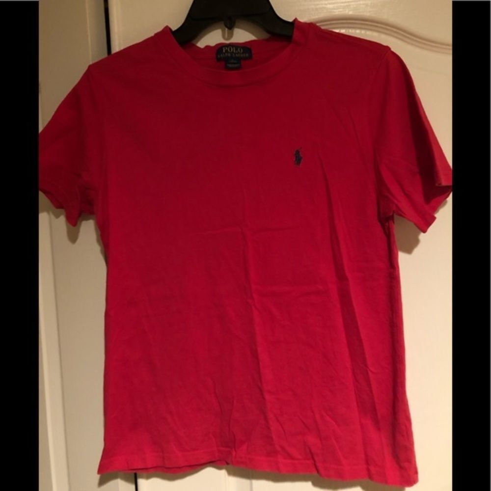 Boys Red Polo Crewneck T Shirt